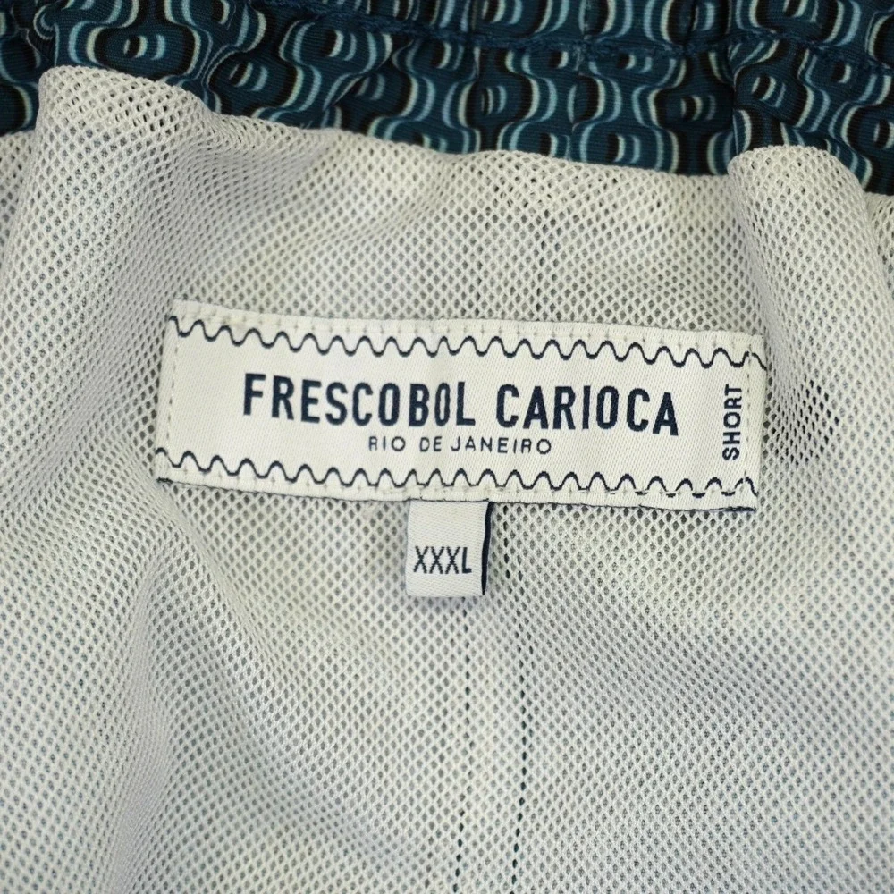 Frescobol Carioca Swim Shorts Mens XXXL Blue Geometric Print Drawstring Portugal